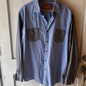 Red Camel Blue and Gray Button-Down Shirt